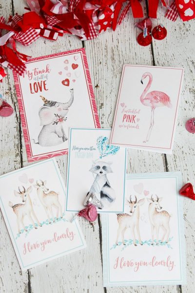 Free Valentine's Day watercolor cards and tags.