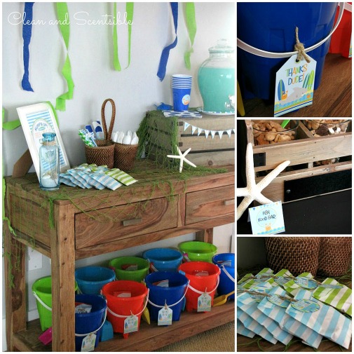 Such a cute Under the Sea party! Lots of ideas for food, decor and treat bags. // from Clean and Scentsible
